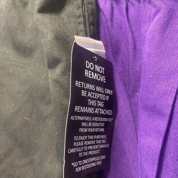 NWT Lot of 2 Woman Within Pull On Pants Womens 36W Black Purple Elastic Waist - Picture 7 of 16